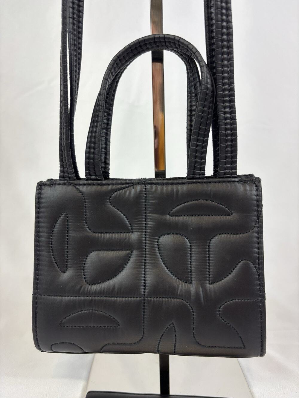 Moose Knuckles x Telfar Shopping Tote Black Nylon Small Crossbody Quilted Logo
